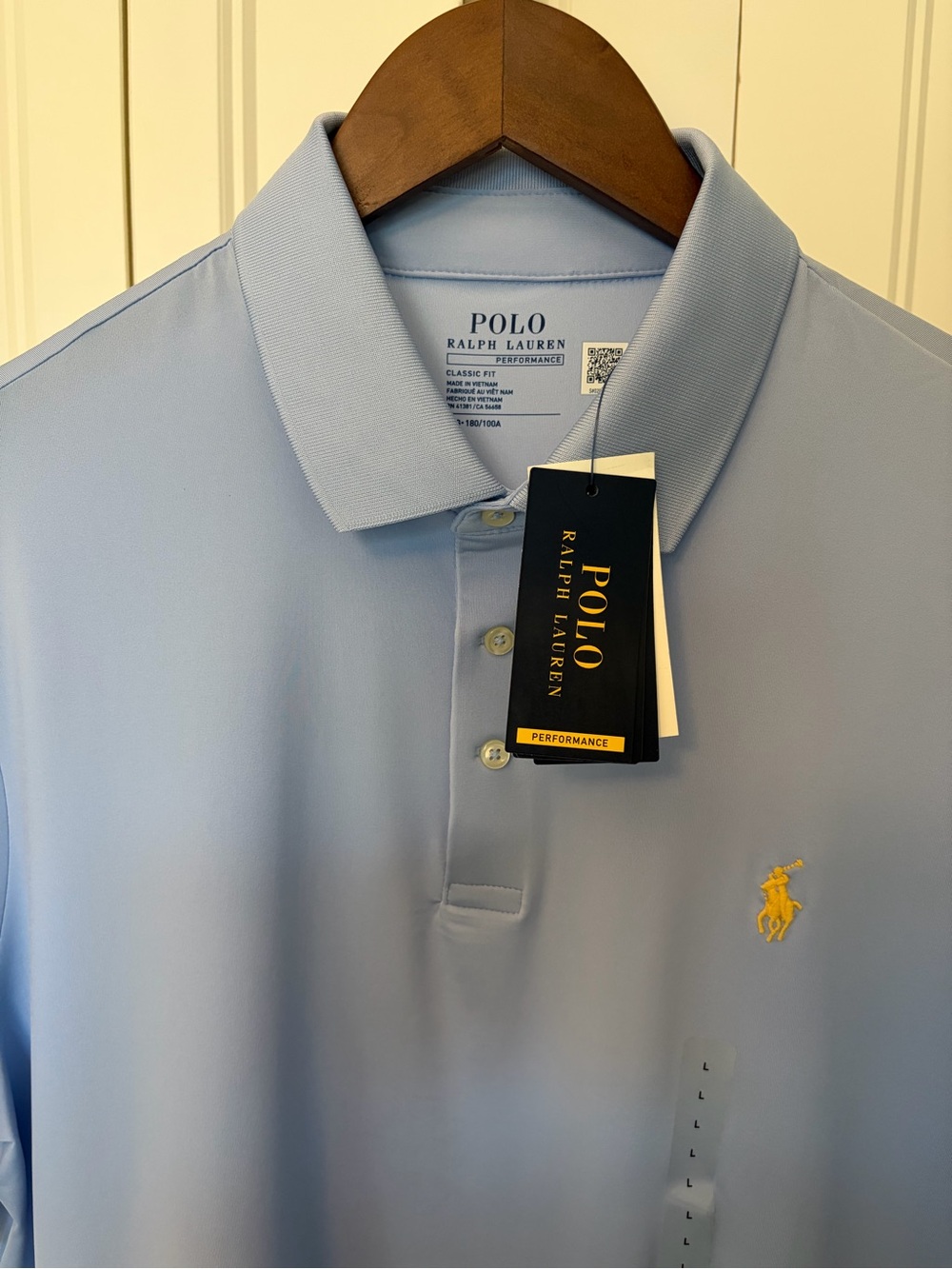 Polo by Ralph Lauren Light Blue Performance Polo with Yellow Pony